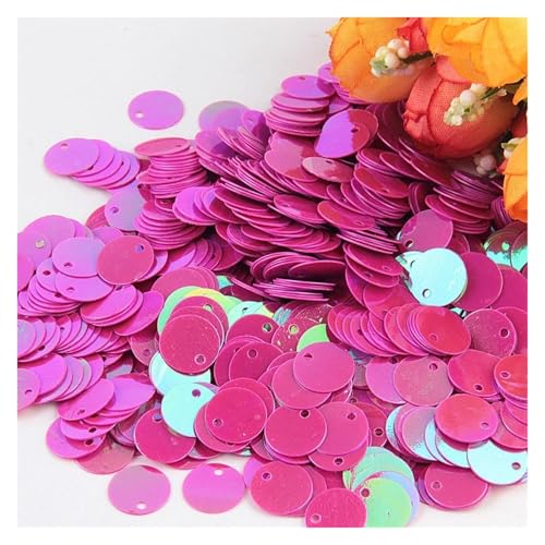 Glitzer Konfetti Pailletten, 10 mm, 15, 20, 25, groß, flach, mit rundem Rand, Loch, lose for Basteln, Kindertanzen, DIY-Dekoration, g(ABRose,10mm10g250pcs) von IKFGTJRE