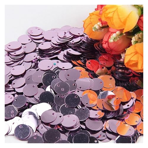 Glitzer Konfetti Pailletten, 10 mm, 15, 20, 25, groß, flach, mit rundem Rand, Loch, lose for Basteln, Kindertanzen, DIY-Dekoration, g(Light purple,20mm10g90pcs) von IKFGTJRE
