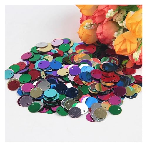 Glitzer Konfetti Pailletten, 10 mm, 15, 20, 25, groß, flach, mit rundem Rand, Loch, lose for Basteln, Kindertanzen, DIY-Dekoration, g(Mix,25mm10g60pcs) von IKFGTJRE