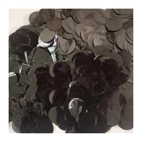 Glitzer Konfetti Runde Konfetti 300/500/1000 G Rosa Silber Gold 1,5 cm Glitter Folie for Geburtstag Hochzeit Party Decor(Black,1kg 1.5cm) von IKFGTJRE