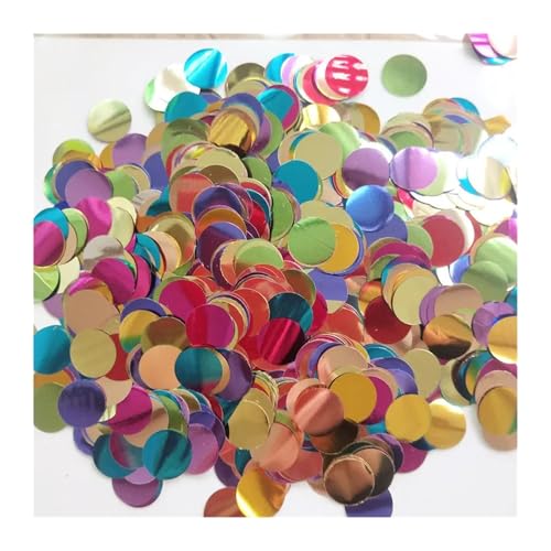 Glitzer Konfetti Runde Konfetti 300/500/1000 G Rosa Silber Gold 1,5 cm Glitter Folie for Geburtstag Hochzeit Party Decor(Colorful round,1kg 1.5cm) von IKFGTJRE