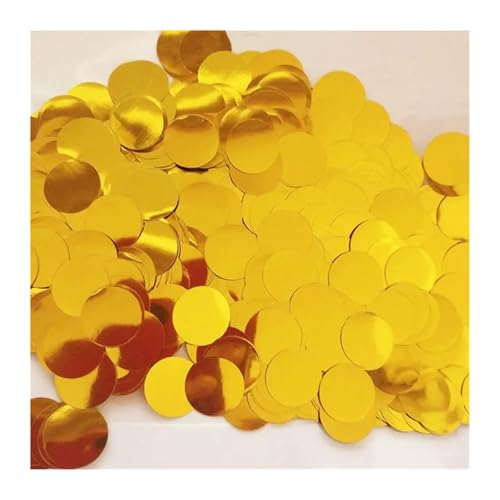 Glitzer Konfetti Runde Konfetti 300/500/1000 G Rosa Silber Gold 1,5 cm Glitter Folie for Geburtstag Hochzeit Party Decor(Gold,1kg 1.5cm) von IKFGTJRE
