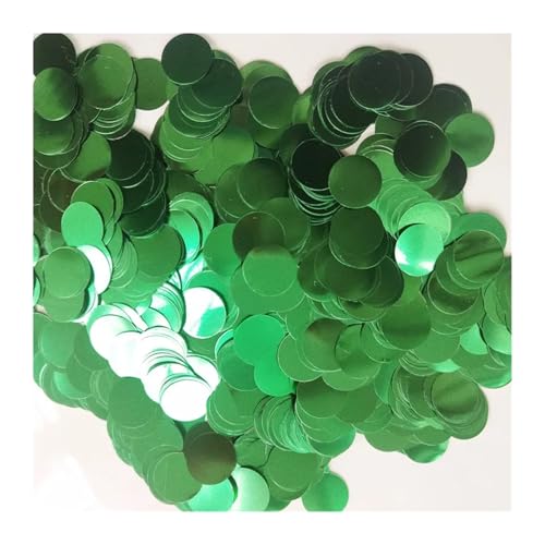 Glitzer Konfetti Runde Konfetti 300/500/1000 G Rosa Silber Gold 1,5 cm Glitter Folie for Geburtstag Hochzeit Party Decor(Green,500g 1.5cm) von IKFGTJRE