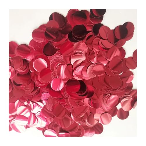 Glitzer Konfetti Runde Konfetti 300/500/1000 G Rosa Silber Gold 1,5 cm Glitter Folie for Geburtstag Hochzeit Party Decor(Red,500g 1.5cm) von IKFGTJRE