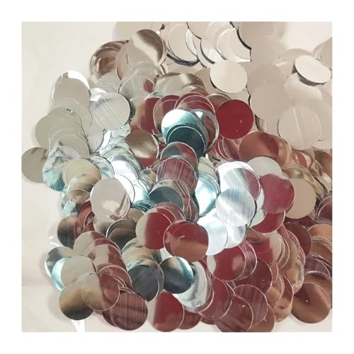 Glitzer Konfetti Runde Konfetti 300/500/1000 G Rosa Silber Gold 1,5 cm Glitter Folie for Geburtstag Hochzeit Party Decor(Silver,1kg 1.5cm) von IKFGTJRE
