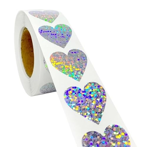 Prägeaufkleber 100-500 STÜCK Herzaufkleber Stern Rollaufkleber Danke Kleine Verpackungsaufkleber Etiketten Selbstgemachte Packung Aufkleberrolle(305-(1)-500PCS) von IKFGTJRE