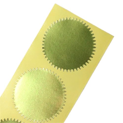 Prägeaufkleber 100 Stück 45 mm Stempelaufkleber Haftnotizen Scrapbooking Geschenkpaket Versiegelungsetiketten for DIY Süßigkeiten Cookie Pack Embosser Seal(GOLD) von IKFGTJRE