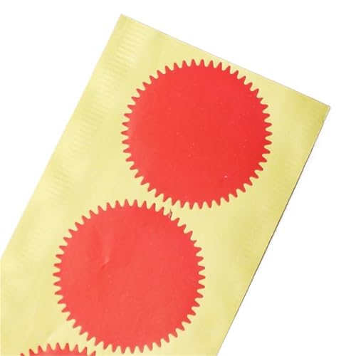 Prägeaufkleber 100 Stück 45 mm Stempelaufkleber Haftnotizen Scrapbooking Geschenkpaket Versiegelungsetiketten for DIY Süßigkeiten Cookie Pack Embosser Seal(Red) von IKFGTJRE