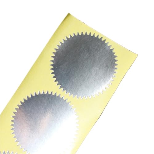 Prägeaufkleber 100 Stück 45 mm Stempelaufkleber Haftnotizen Scrapbooking Geschenkpaket Versiegelungsetiketten for DIY Süßigkeiten Cookie Pack Embosser Seal(Silver) von IKFGTJRE