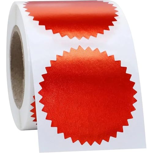 Prägeaufkleber Runder geprägter Siegelaufkleber Farbetikettenaufkleber Prägestempelaufkleber Stempeldruck Logo-Geschenkverpackungsaufkleber(Red) von IKFGTJRE