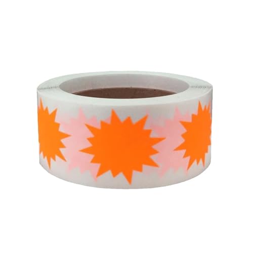 Prägeaufkleber Stücke Regenbogen Farbcodierungsetiketten Aufkleber Selbstklebende fluoreszierende Aufkleber for Prägen von Geschenkbox-Versiegelungsetiketten(Fluorescent orange) von IKFGTJRE