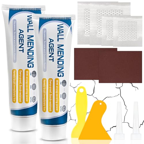Wandfüller-Reparaturset, Wandreparaturmittel mit Wandreparaturpaste, Schaber, Schleifpapier und Wandreparaturflicken, Polyfiller für Wände, Trockenbau-Reparatur-Set zum Reparieren von Löchern, Peeling Wandfüller-Reparaturset, Wandreparaturmittel mit Wandreparaturpaste, Schaber, Schleifpapier und Wandreparaturflicken, Polyfiller für Wände, Trockenbau-Reparatur-Set zum Reparieren von Löchern, Peeling von IKKAB