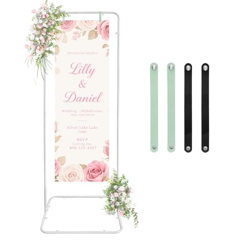IKULE Staffelei-Ständer für Hochzeitsschilder, Metall, Willkommens-Posterständer, Hochzeits-Sitzdiagramm, Hintergrundständer, Blumenzeremonie, Staffelei für Präsentation, in Weiß von IKULE