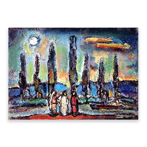 IKYE Reproduktionen berühmter Gemälde von Georges Rouault. „Biblische Landschaft“ Druck auf Leinwand. Abstraktes Wandbild auf Leinwand für Wohnkultur, 40 x 60 cm, rahmenlos von IKYE