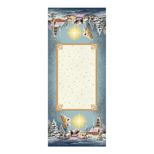 IL MAGGIOLINO | Dekorativer Weihnachten Tischläufer 135x45 cm, Gobelin-Stoff Krippenfantasie, Made in Italy von IL MAGGIOLINO