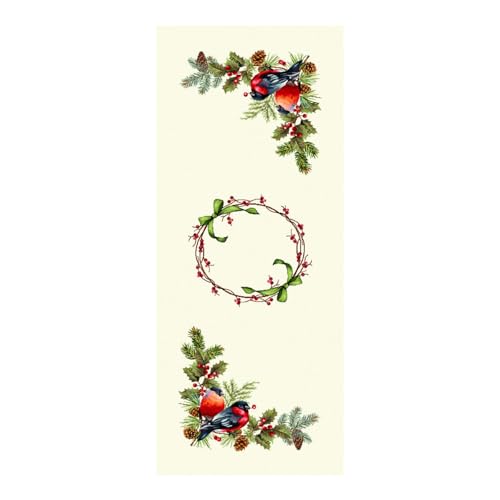 IL MAGGIOLINO | Dekorativer Weihnachten Tischläufer 135x45 cm, Gobelin-Stoffmuster, Made in Italy von IL MAGGIOLINO