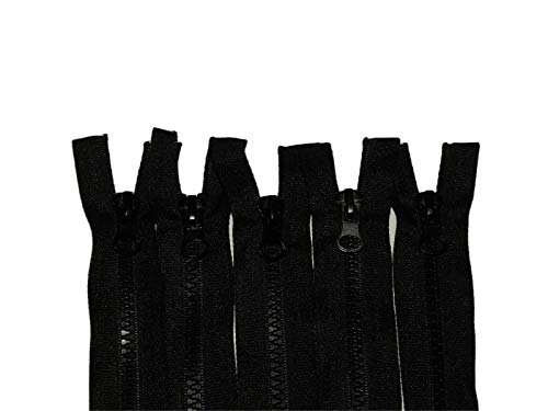 5 Reißverschlüsse, schwarz, 55 cm, teilbar, 5 mm, Breite 3 cm, Jacke von ILC MERCERIE PARADIS