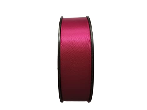 Doppelseitiges Satinband, 25 mm (x 2 m), 100 % Polyester, Stoffverarbeitung, für Scrapbooking, Dekorationen, Verkauf pro 2 m (Bordeaux) von ILC MERCERIE PARADIS