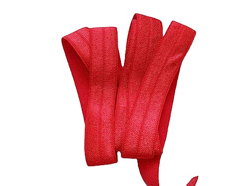 ILC MERCERIE PARADIS Schrägband, elastisch, elastisch, 15 mm, Meterware (mehrere Farben wählbar) Rot von ILC MERCERIE PARADIS