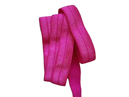 ILC MERCERIE PARADIS Schrägband, elastisch, elastisch, 15 mm, Meterware (verschiedene Farben zur Auswahl) (Fuchsia) von ILC MERCERIE PARADIS