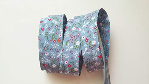 ILC MERCERIE PARADIS Schrägband Liberty, 20 mm x 2 m, 100 % Baumwolle, mit Blumen, Früchte, Schotten, Zeichnungen für Kinder/Baby, wählbar (Blumen 13) von ILC MERCERIE PARADIS