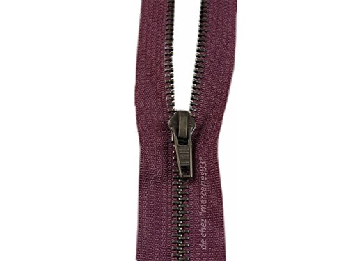 ILC MERCERIE Paradis Reißverschluss, Metall, Schwarz und zur Auswahl, Maschen Messing (von 50 bis 80 cm) (Bordeaux, 55 cm) von ILC MERCERIE PARADIS