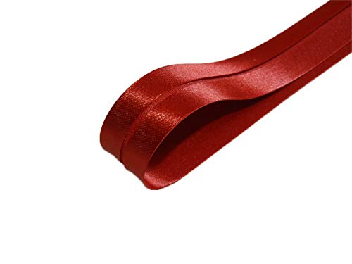 ILC Mercerie Paradis Schrägband, einfarbig, Satin, 20 mm / 40 mm (Rot, 5 m (20 mm) von ILC MERCERIE PARADIS