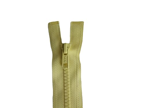 Reißverschlüsse 25 bis 300 cm SCHWARZ und viele Farben und Größen wählbar - MESH 5 mm - A Schieber Kunststoff Zipper Öffnbar teilbar Breite 3 cm (Hellgelb, 40 cm) von ILC MERCERIE PARADIS
