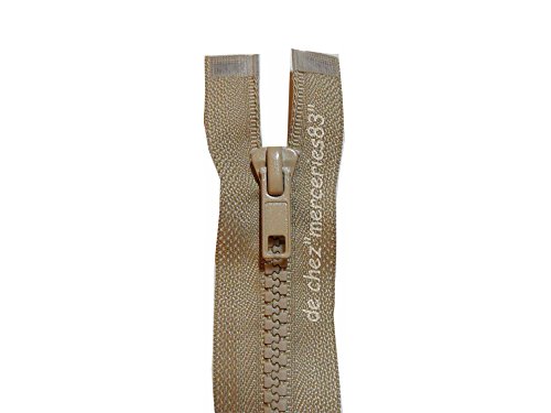Reißverschlüsse Viele Farben und Größen zur Auswahl - MASCHINE 5 mm - A Reißverschluss Kunststoff Reißverschluss teilbar - Breite 3 cm (Beige, 55 cm) von ILC MERCERIE PARADIS