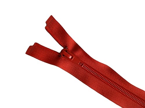Reißverschluss Spirale 80 cm ROT - Nylon-Spiralgeflecht 5 mm - Öffnbar teilbar - Breite 3 cm (spiralförmig rot, 80 cm) von ILC MERCERIE PARADIS