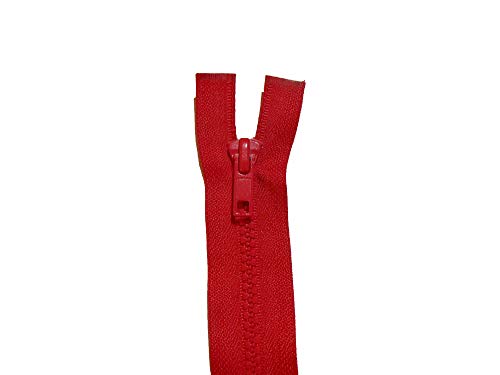 Reißverschluss rot 25 cm offen teilbar MESH 5 mm breit 3 cm breit (rot, 25 cm) von ILC MERCERIE PARADIS