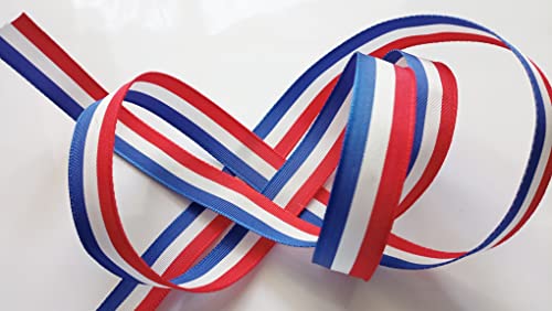Schleifenband, dreifarbig, Blau, Weiß, Rot – Breite 17 mm Meterware Französische Flagge, Dekoration, Mairies, Einweihungsfeiern, Nationalfeierlichkeiten (dreifarbig, 17 mm) von ILC MERCERIE PARADIS