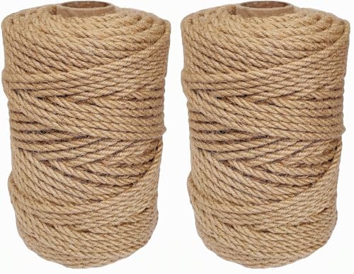 ILIKEEC Natürliches Juteseil, 5 mm x 200 m, robust und umweltfreundlich, für Handwerk, Gartenarbeit, Kratzbaum, Bündeln und Aufhängen, 100 m/Rolle, 2 Stück ILIKEEC Natürliches Juteseil, 5 mm x 200 m, robust und umweltfreundlich, für Handwerk, Gartenarbeit, Kratzbaum, Bündeln und Aufhängen, 100 m/Rolle, 2 Stück von ILIKEEC