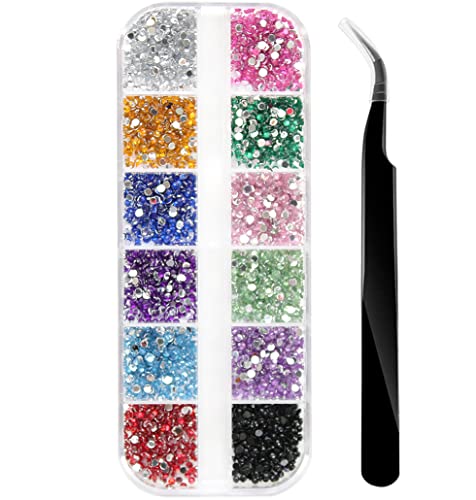 1500Pcs Strasssteine, Flache Rückseite Nagel Steine Glitzersteine, Nagelsteine für Nägel Design, Nageldesign Deko Zubehör - Mehrfarbig 1500Pcs Strasssteine, Flache Rückseite Nagel Steine Glitzersteine, Nagelsteine für Nägel Design, Nageldesign Deko Zubehör - Mehrfarbig von ILLUVA