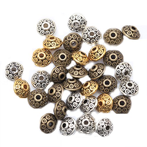 ILOVEDIY 100x Mixed Metallperlen, Spacer Beads, Basteln, Oval, 6.5x4mm von ILOVEDIY