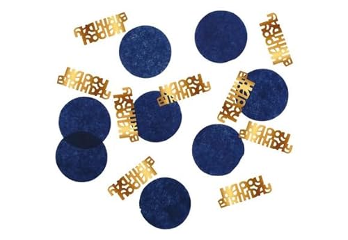 Blaues Papier-Konfetti + Happy Birthday Metall 25g Elegant True Blue von ILS I LOVE SHOPPING