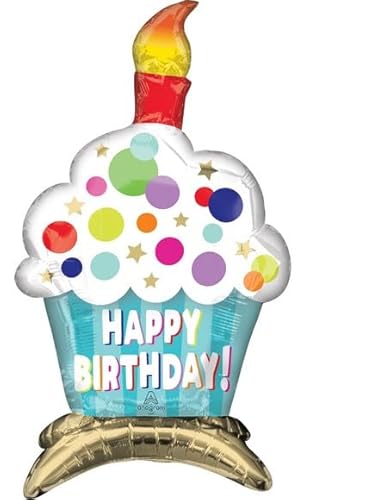 Folienball, selbststehend, 35 x 53 cm, Cupcake – aufblasbar mit Luft von ILS I LOVE SHOPPING