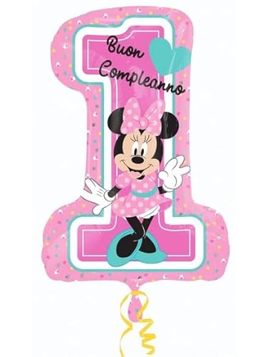 Folienball Supershape 48 x 71 cm Minnie Happy 1 Birthday von ILS I LOVE SHOPPING
