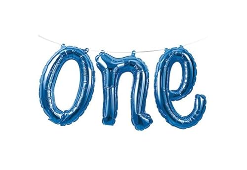 Folienballon One 152 x 30 cm, blau – aufblasbar von ILS I LOVE SHOPPING