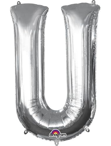 Folienballon Supershape 34 Zoll - 86 cm Buchstabe U Silber von ILS I LOVE SHOPPING