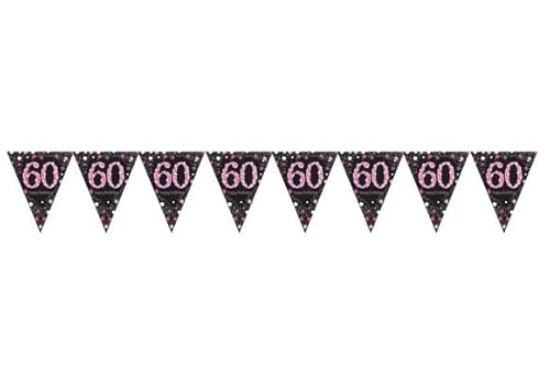 Girlande Wimpelkette 60 prismatisch 392,2 x 21,5 cm Sparkling Celebrations Rosa von ILS I LOVE SHOPPING
