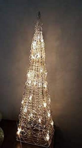 F BRIGHT Weihnachtsbaum mit weißen LED-Lichtern, erhältlich in 40 cm, 60 cm, 90 cm, modernes Design aus Plexiglas mit weißem Licht. (40 cm) von F BRIGHT
