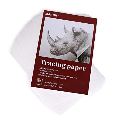 IMAGE 250 Blatt Transparentpapier bedruckbar A4 weißes Skizzenpapier zum Zeichnen Basteln Abpausen von IMAGE