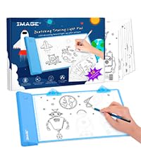 IMAGE A4 Leuchttisch, einstellbarer Helligkeit Leuchttafel Kabellos Farbtafel für Kinder, leuchtkasten mit 10 verfolgbare Bilder, Geschenk und Spielzeug für Kinder, Blau IMAGE A4 Leuchttisch, einstellbarer Helligkeit Leuchttafel Kabellos Farbtafel für Kinder, leuchtkasten mit 10 verfolgbare Bilder, Geschenk und Spielzeug für Kinder, Blau von IMAGE