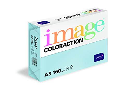 Image Coloraction Iceberg - farbiges Kopierpapier - DIN A3, 297 x 420 mm, 160 g/m² - buntes, holzfreies Druckerpapier für Kopierer - 250 Blatt - Eisblau von IMAGE