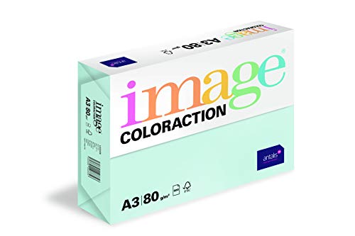 Image Coloraction Lagoon - farbiges Kopierpapier - DIN A3, 297 x 420 mm, 80 g/m² - buntes, holzfreies Druckerpapier für Kopierer - 500 Blatt - Hellblau von IMAGE