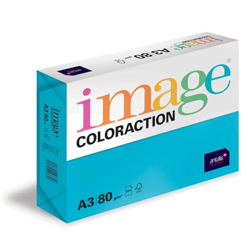 Image Coloraction Lisbon - farbiges Kopierpapier - DIN A3, 297 x 420 mm, 80 g/m² - buntes, holzfreies Druckerpapier für Kopierer - 500 Blatt - Königsblau von IMAGE