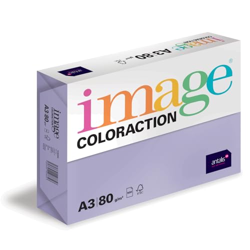 Image Coloraction Tundra - farbiges Kopierpapier - DIN A3, 297 x 420 mm, 80 g/m² - buntes, holzfreies Druckerpapier für Kopierer - 500 Blatt - Lavendel von Image Coloraction