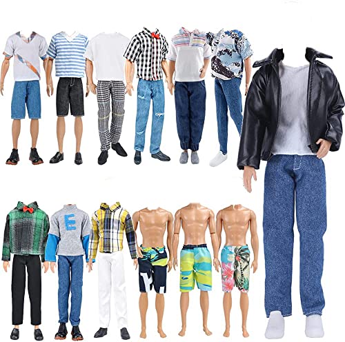 IMAGINE 10-Item Fantastic Pack = 5 Sets Mode Casual Wear Kleidung Outfit mit 5 Paar Schuhe für Jungen Puppe Random Style(Junge Puppe Lederjacke Freizeitkleidung) von IMAGINE