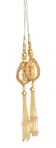 1 Paar Blusen-Quasten für Brautkleid, Latkan, Heimdekor-Zubehör, DIY-Dekoration, Vorhänge, Kissen, Quaste (Golden 7,6 cm, 20,3 cm) von IMAHAM: HANDCRAFTED FLOWER